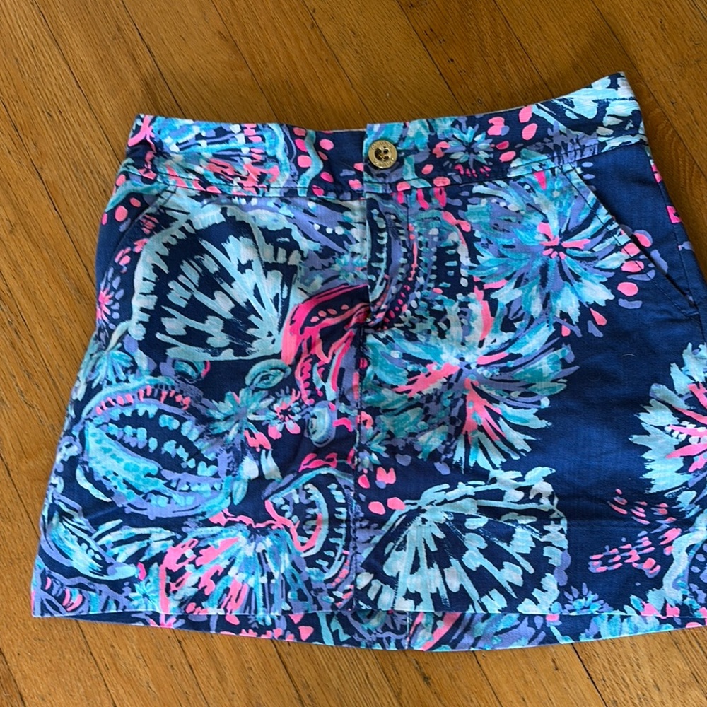 Lilly Pulitzer Blue and Pink Mini Skirt Resort Wear